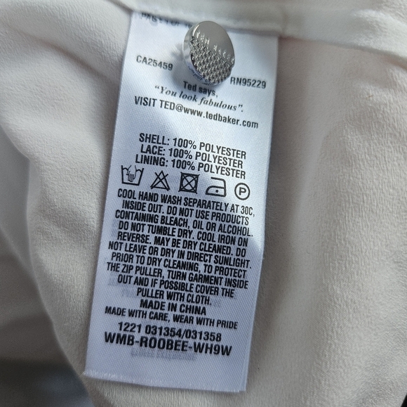 Ted Baker Robbee White Blouse Size 4 - Picture 13 of 14